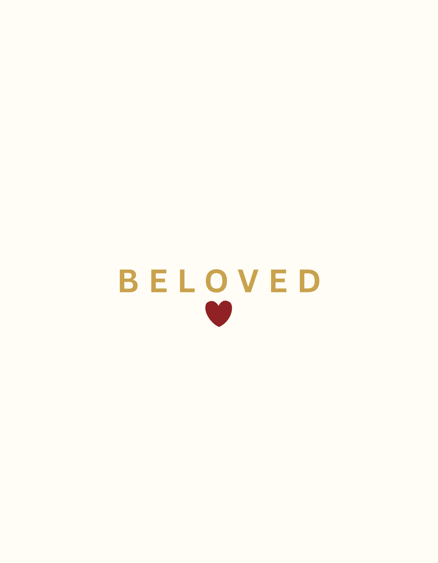 ♥️BELOVED                       (Minimal symbol front, statement back)
Part of the SEALED IN THE LOVE collection